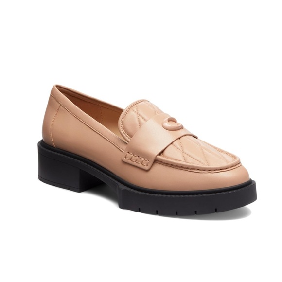 NEW Coach Leah Quilted Loafers Buff Size 7.5 - Picture 1 of 10